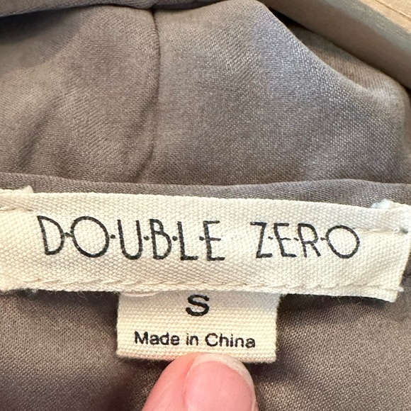 ✨VTG ✨Double Zero Wrap Jacket Hooded Silk Lining Tie Front Sage/Gray Women Small - Picture 8 of 9